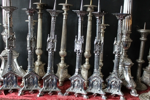 Candle Sticks en Brass / Plated, Belgium / France 19th century
