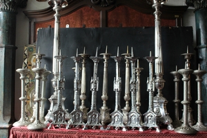 Candle Sticks en Brass / Plated, Belgium / France 19th century