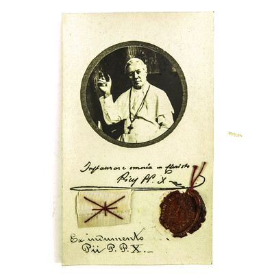 Cards With Seals From Pope Pius X And Pope Leon Xiii 19 th century