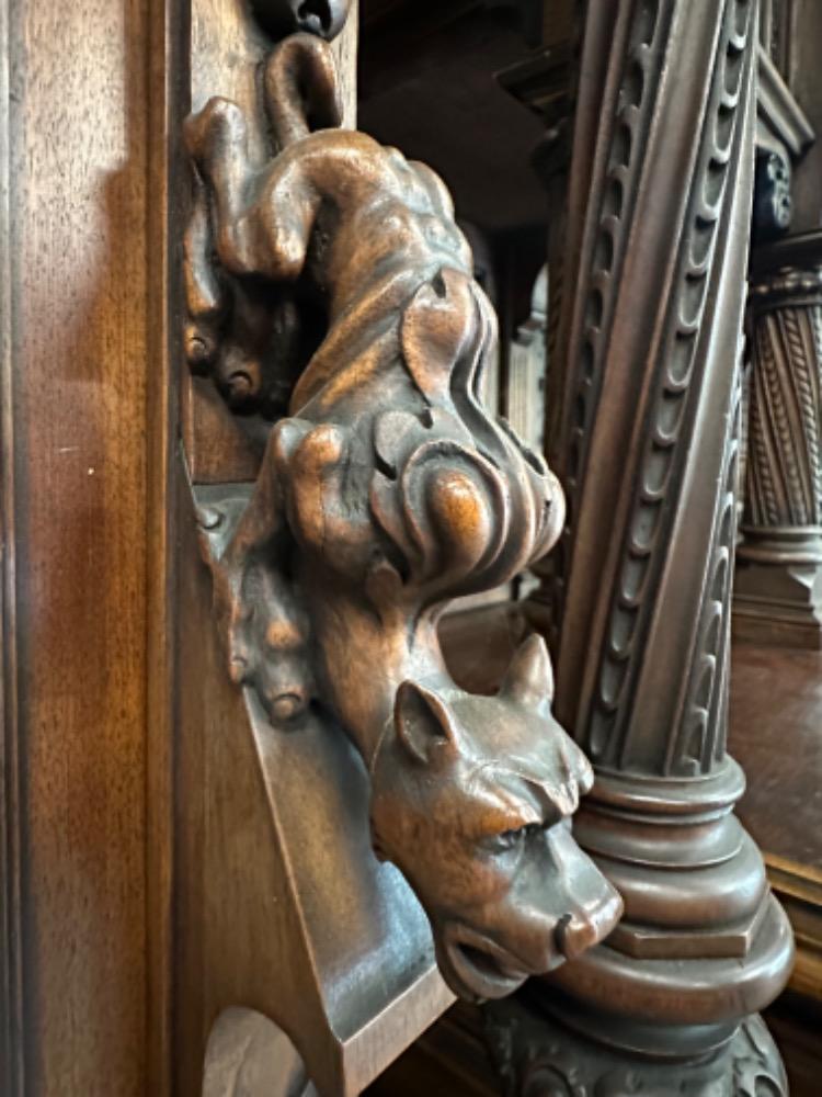 Gothic - Style Exceptional Cabinets Signed :By The Sculptor Of Italian Origin: Victor Aimone. Higher Price Range !