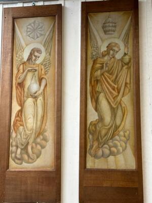 Matching Series Of 4 Pieces Paintings style Jugendstil en Hign Quality Speciail Paint - Technics / Painted on Panel, Amsterdam Netherlands  20 th century ( Anno 1925 )