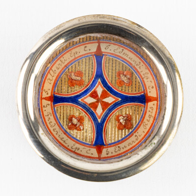 Multi Reliquary Ex Ossibus Relics : St. Albert, St. Edmund, St. Frederic, St. King Eduard. With Original Document