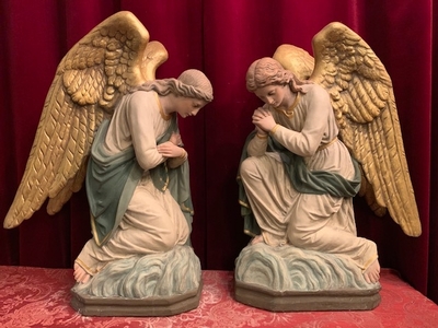 Angels en Composite Stone , Belgium 19th century