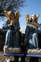 Angels en TERRA - COTTA POLYCHROME, France 19th century