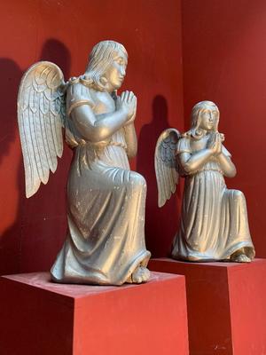 Angels en wood polychrome, Tjech Republic 19th century ( anno 1890 )