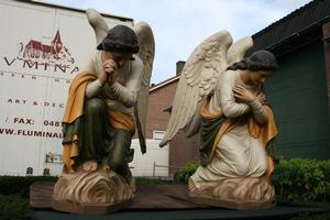 Angels en PLASTER POLYCHROME, Belgium 19th century