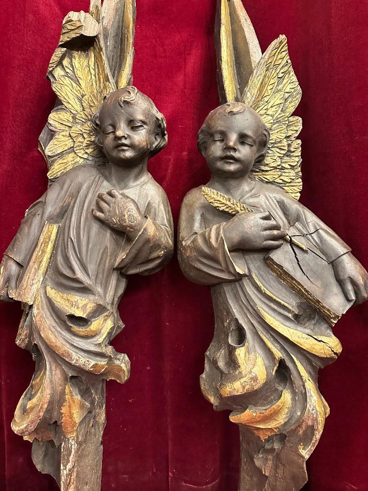 Pair   Architectural Ornaments With Angels