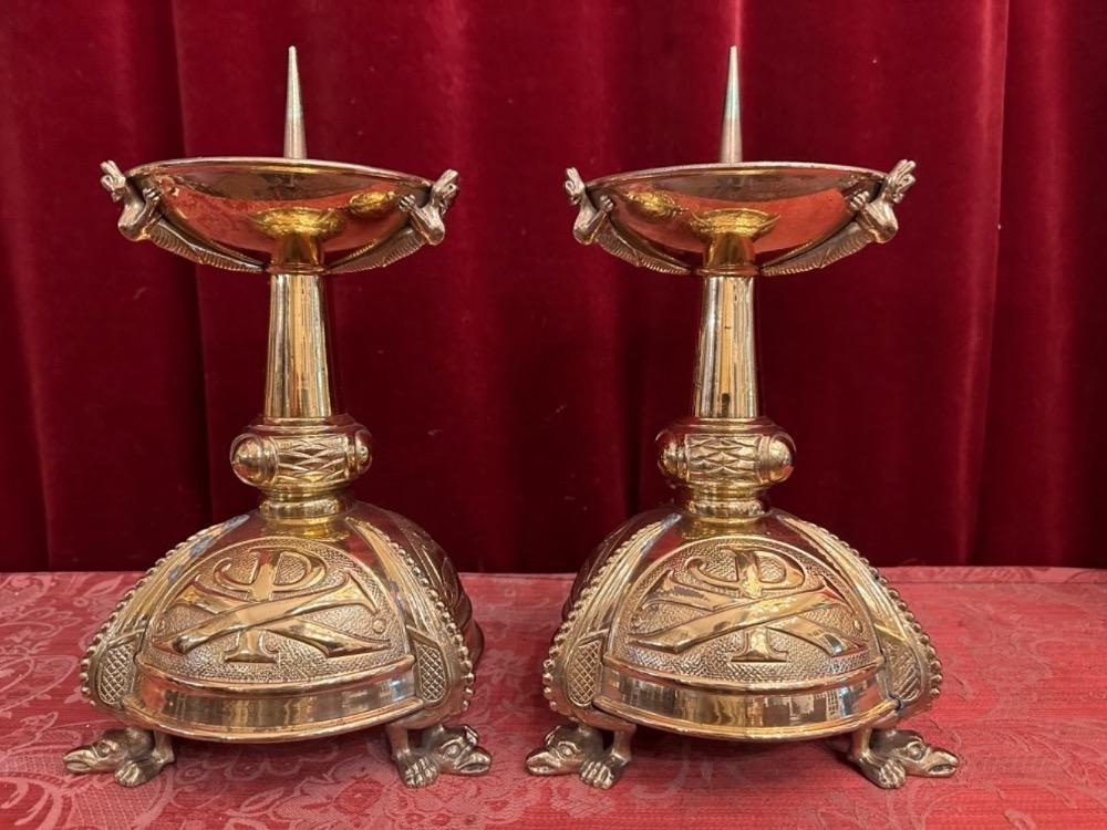 Pair art - deco Candle Holders Measures Without Pin