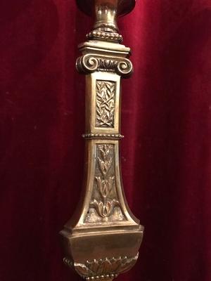 Candle Sticks Measures Without Pin style Baroque en Bronze, France 19th century
