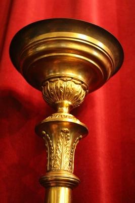 Candle Sticks Measures Without Pin style Baroque en Brass / Gilt, Belgium 19th century (anno 1840)