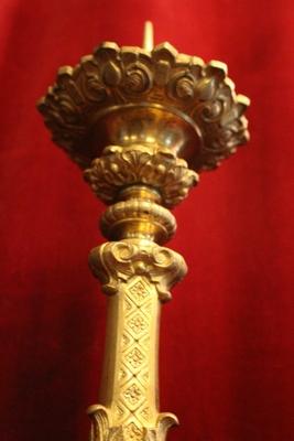 Candle Sticks Measures Without Pin style Baroque en Full - Bronze - Gilt, France 19th century ( anno 1870 )
