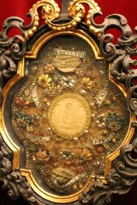 Exceptional And Very Rare Reliquaries style Baroque en wood polychrome, 18 th century
