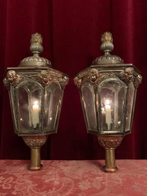 Lanterns style Baroque en Brass , Belgium 19th century ( anno 1810 )