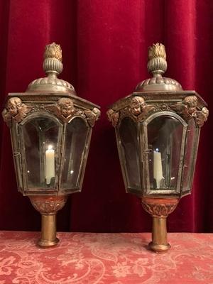 Lanterns style Baroque en Brass , Belgium 19th century ( anno 1810 )