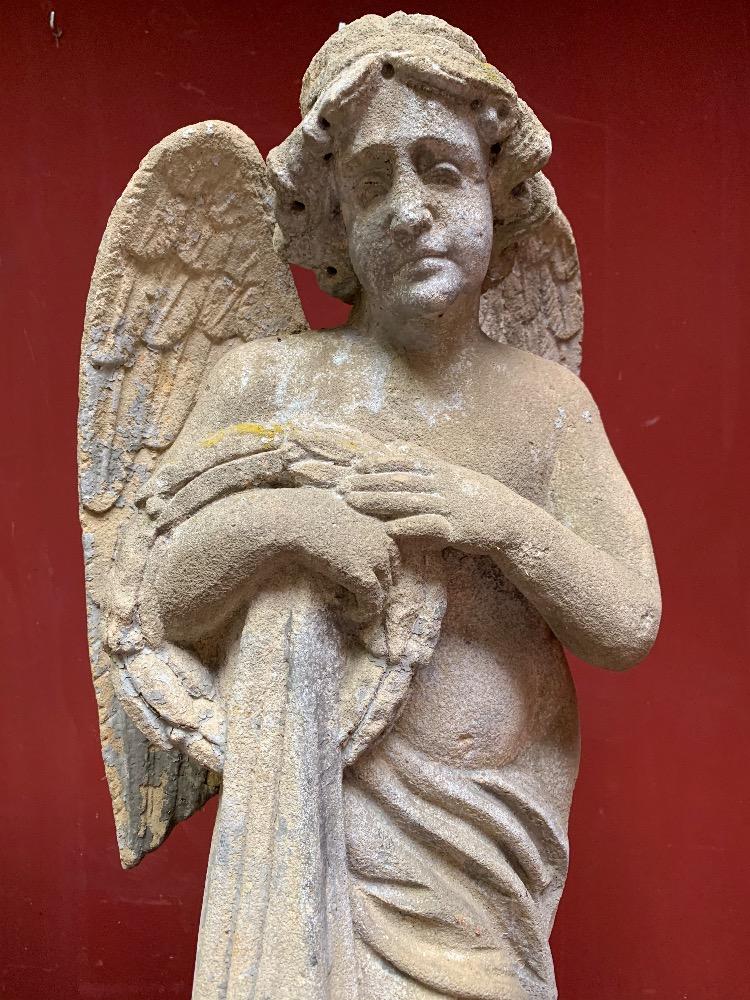 Pair Baroque Sandstone Angels