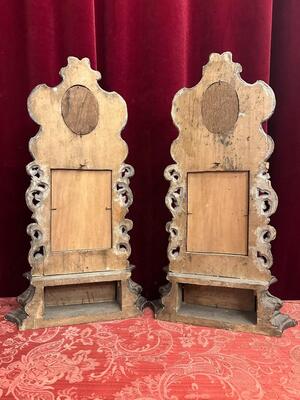 Altar - Reliquaries Multiple Relics Of Saints From Before The Schism ( Year 500 ). style Baroque - Style en Wood / Wax / Glass, Southern Austria 18 th century ( Anno 1725 )