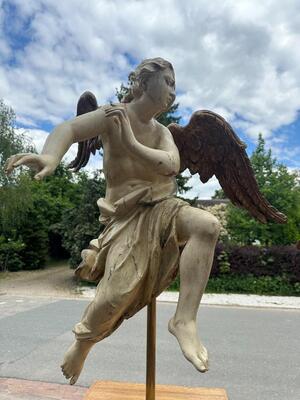 Angels style Baroque - Style en Hand - Carved Wood / Stands Oak, 18 th century / Stands 20th Century