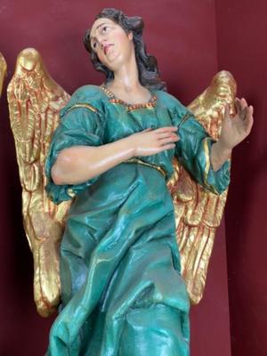 Angels High Price Range style Baroque - Style en Hand - Carved Wood Polychrome, Italy  17 th century ( Anno 1685 )