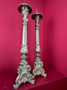 30 Traditional Gothic Style Candlestick with Marble Stem — Agapao Store