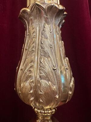 Pair Baroque - Style Candle Holders Measures Without Pin