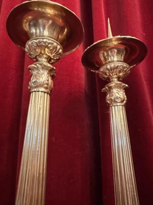 Matching Candle Sticks Height Without Pin. style Baroque - Style en Bronze / Polished and Varnished, France 19 th century ( Anno 1865 )