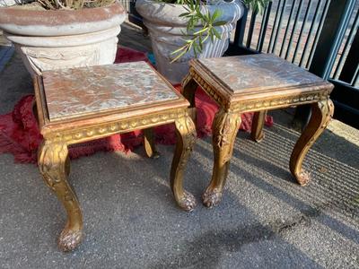 Tables style Baroque en Wood / Gilt / Marble, France 19 th century