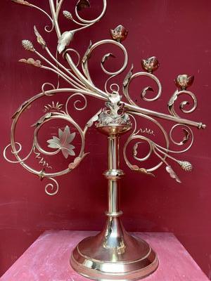 Candle Holders en Brass / Bronze / Polished and Varnished, Belgium 19th century