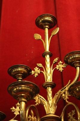Candle Holders en Brass / Bronze / Gilt, Belgium 19th century (anno 1870)