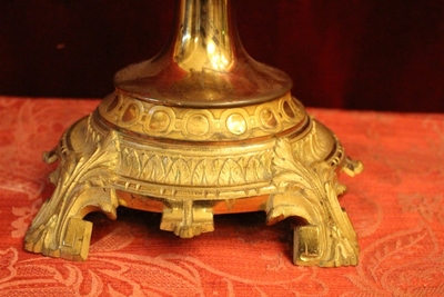 Candle Holders en Brass / Bronze / Gilt, Belgium 19th century (anno 1870)