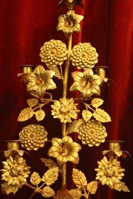 Candle Holders en Brass / Bronze / Gilt, France 19th century
