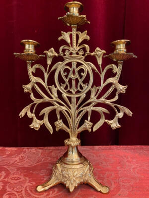 Candle Holders en Bronze / Polished and Varnished, France 19 th century ( Anno 1890 )