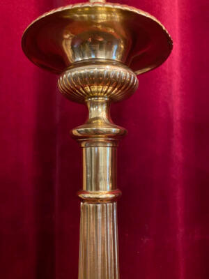 Candle Sticks Measures Without Pin en Brass / Bronze / Polished and Varnished, Belgium  19 th century