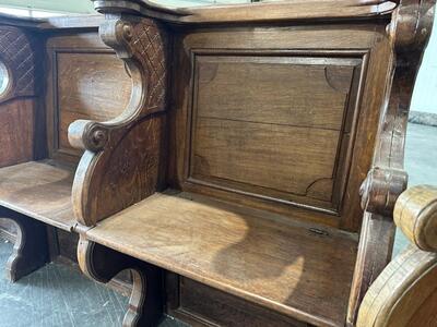 Choir Seats Total Lenght : 512 Cm en Wood Oak, Belgium  18 th century