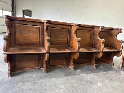 Choir Seats Total Lenght : 512 Cm en Wood Oak, Belgium  18 th century