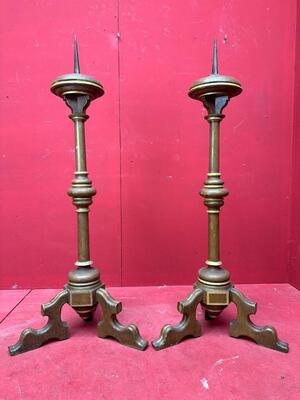 Pair Classicistic Candle Holders Measures Without Pin