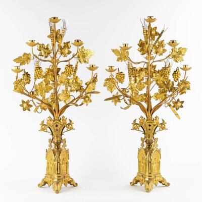 Pair  Floral Candle - Holders