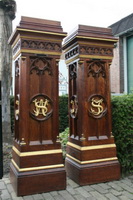 Stands style gothic en WOOD OAK, Belgium 19th century