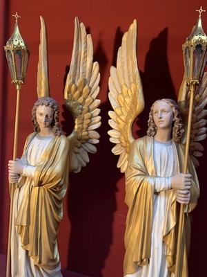 Angels style Gothic - style en Composite Polychrome, Belgium 19th century
