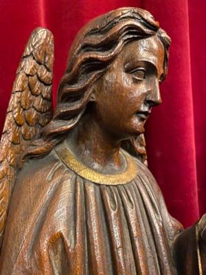 Angels style Gothic - Style en Hand - Carved Wood Oak, Belgium 19 th century ( Anno 1890 )