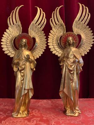 Angels  style Gothic - style en Full Bronze Gilt, Belgium  19 th century