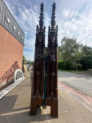 Architectural Ornaments style Gothic - Style en Oak wood, Belgium  19 th century ( Anno 1865 )