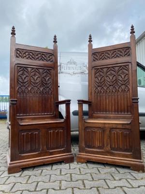 Bishop Seats  style Gothic - style en Walnut wood , France 19 th century