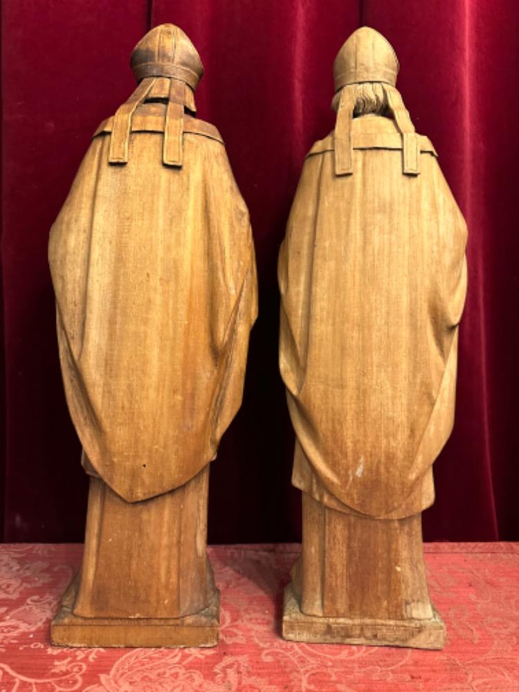 Pair Gothic - Style Bishop Statues