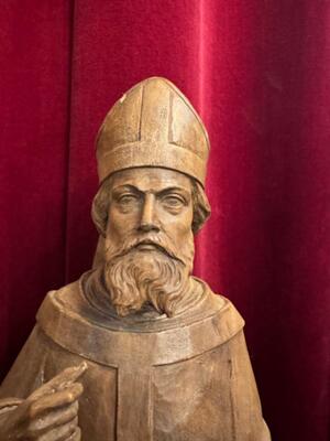 Bishop Statues style Gothic - Style en Hand - Carved Wood , Netherlands  19 th century
