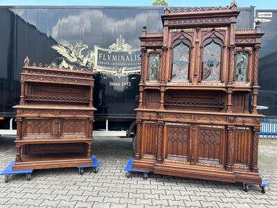 Pair Gothic - style Cabinets