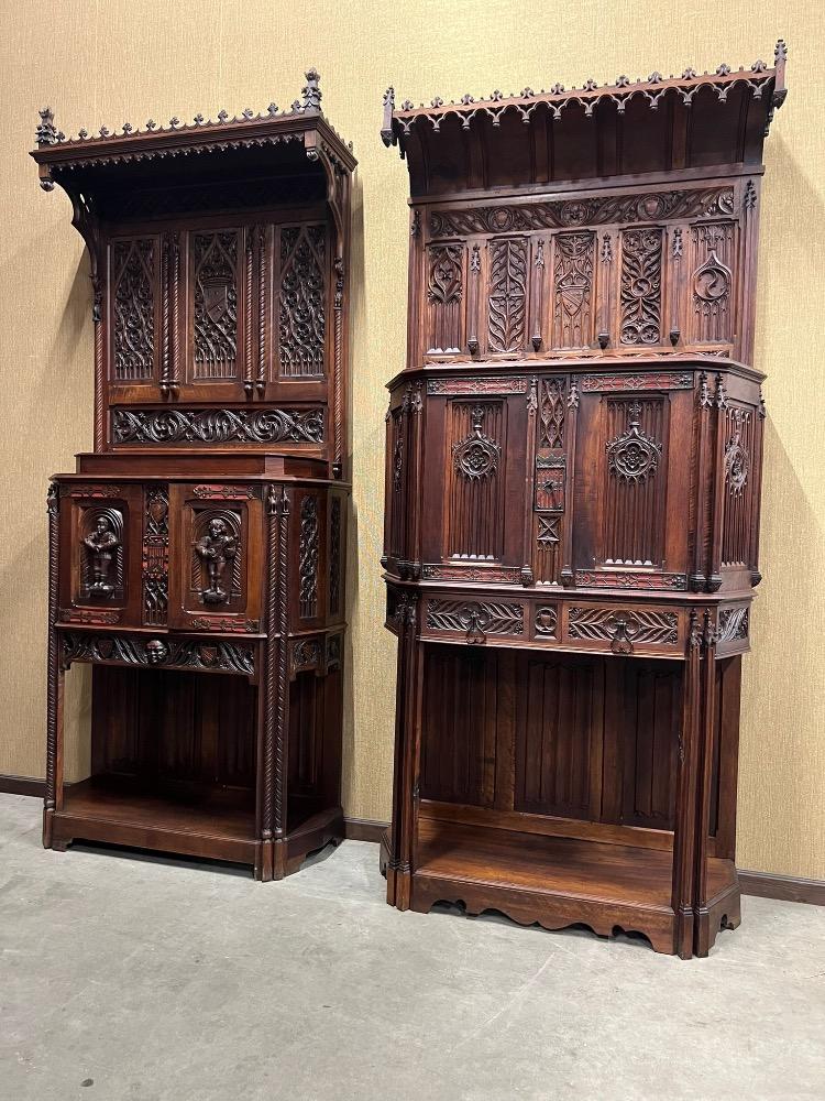 Pair Gothic - Style Cabinets Expected !