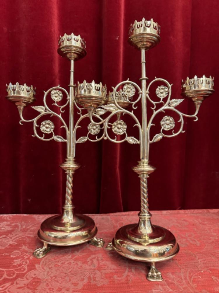 Pair Gothic - Style Candle Holders