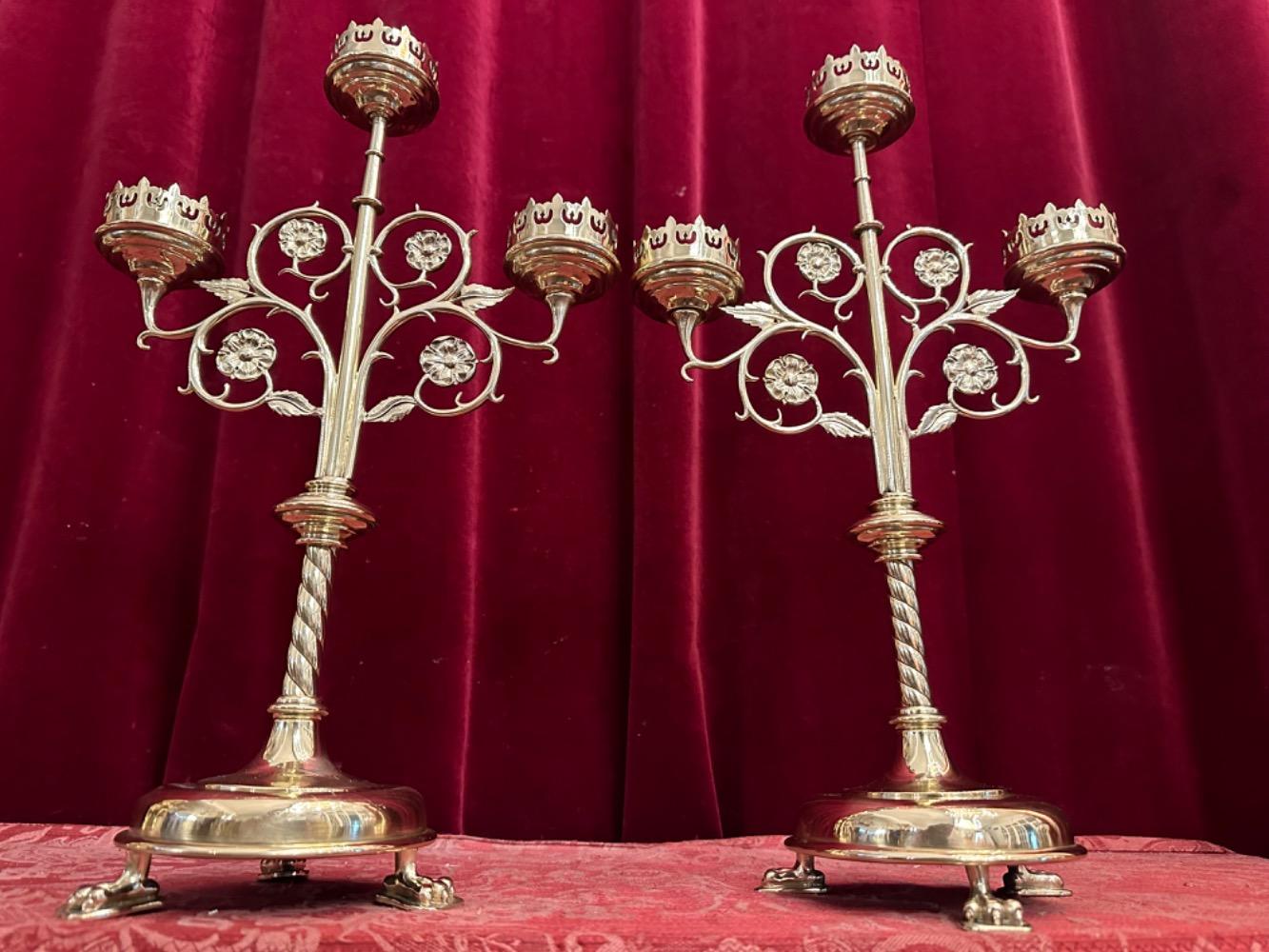 Pair Gothic - Style Candle Holders