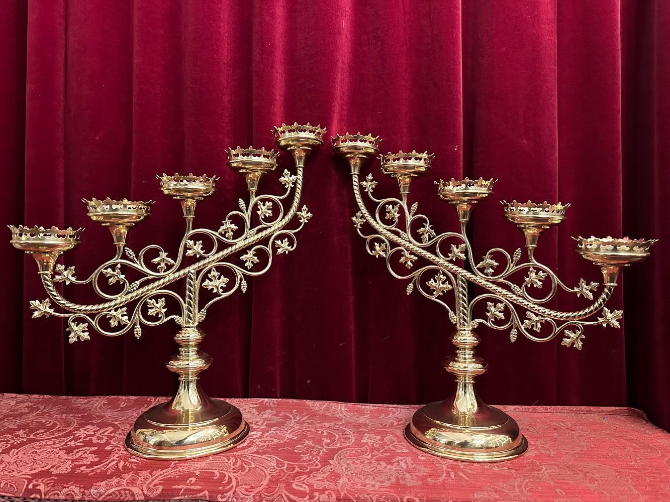 Pair Gothic - Style Candle Holders