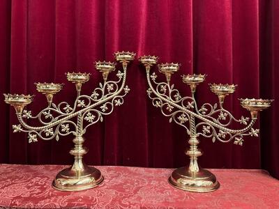 Pair Gothic - Style Candle Holders